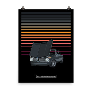BMW 2002 Roundie No Bumpers  - Schwartz