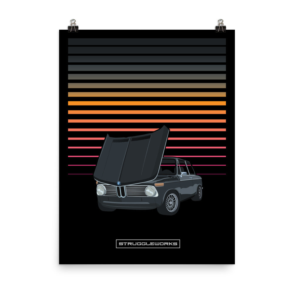 BMW 2002 Roundie No Bumpers  - Schwartz